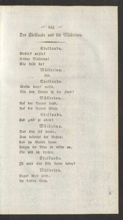 Der Edelknabe und die Müllerinn.