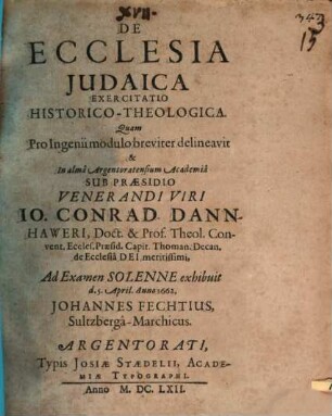 De ecclesia Judaica exercitatio historico-theologica
