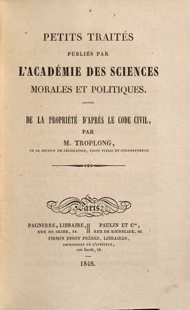 De la propriété d'après le Code Civil