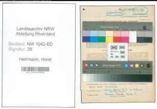 Entnazifizierung Horst Herrmann , geb. 01.10.1921 (Lehrer)