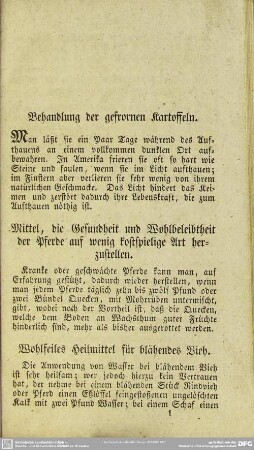 Mittel, die Gesundheit und Wohlbeleibtheit der Pferde auf wenig kostspielige Art herzustellen