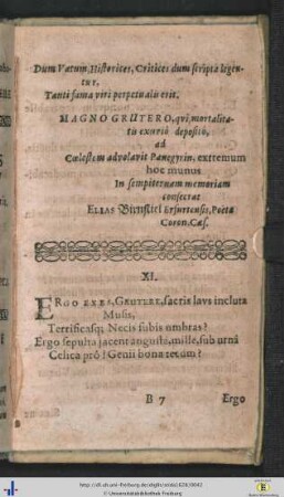 XI. (Christianus Cunradus Casp. Fil. Uratislaviensis).