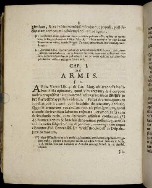 Cap. I. De Armis.