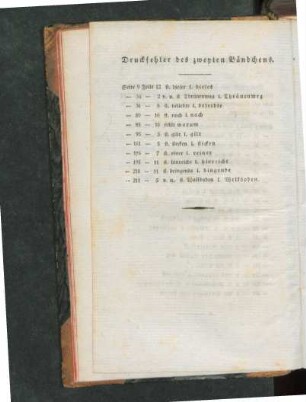 Druckfehler des zweyten Bändchens.