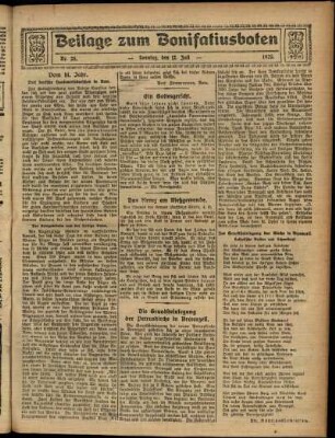 Zweite Ausgabe vom Sonntag, den 12. Juli 1925.