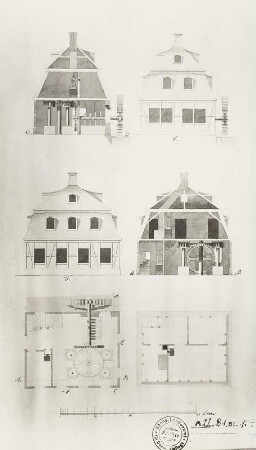 Dresden, Projekt einer Kretz-Mühle : Dresden, Planriss, Projekt Kretz Mühle