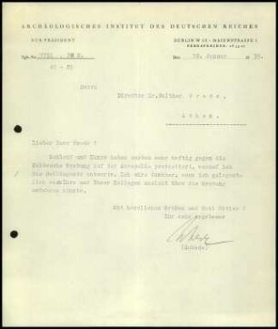 M. Schede an W. Wrede