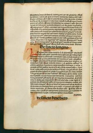 XLVII. De sancto longino - XLVIII. De sancto benedicto
