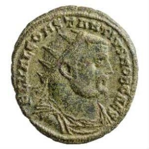 Münze, Follis (Follaro), 296 - 297 n. Chr.