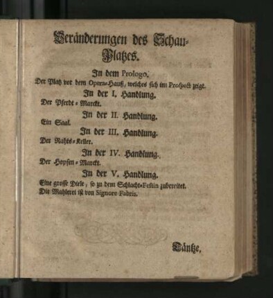 [Veränderungen des Schau-Platzes. - Die Tänze.]