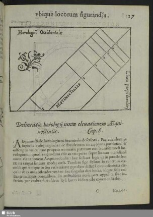 Delineatio horologii iuxta eleuationem Aequinoctialis. Cap. 8