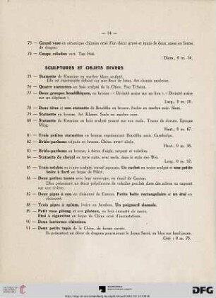 Sculptures et objets divers (Nr. 75-91)