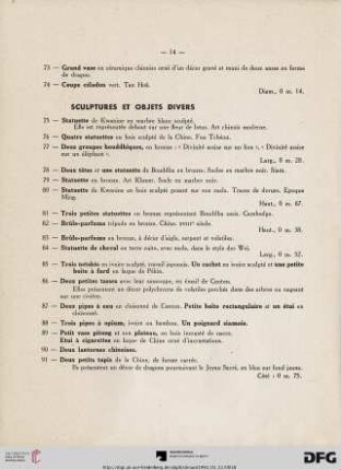Sculptures et objets divers (Nr. 75-91)