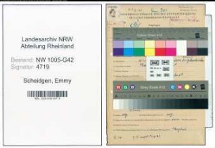 Entnazifizierung Emmy Scheidgen , geb. 15.11.1888 ()