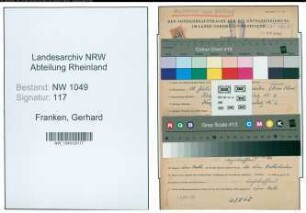 Entnazifizierung Gerhard Franken , geb. 18.07.1885 ()