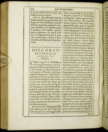 Discorso Intornola Guerra Di Fiandra.