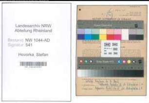 Entnazifizierung Stefan Hovorka , geb. 17.04.1921 (Kaufmaennischer Angestellter)
