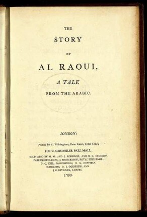 The Story Of Al Raoui : A tale From The Arabic