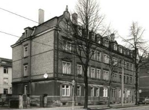 Dresden-Pieschen, Trachenberger Straße 41/44. Doppelwohnhaus (um 1900). Straßenansicht