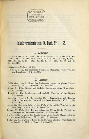 Anatomischer Anzeiger : Centralblatt für d. gesamte wiss. Anatomie. 9, 9. 1894