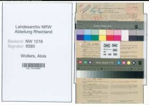 Entnazifizierung Alois Wolters , geb. 09.06.1914 (Steuerinspektor)