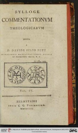 4: Sylloge commentationum theologicarum
