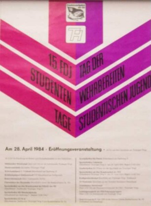 "15. FDJ-Studententage - Tag der wehrbereiten studentischen Jugend", 28.04.1984 (Eröfffnungs-veranstaltung)
