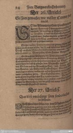 Der 27. Artickel. Das böse untüchtige Zien sonderlichen zu zeichnen.