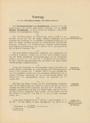 Vertrag mit dem Provinzialverband Brandenburg