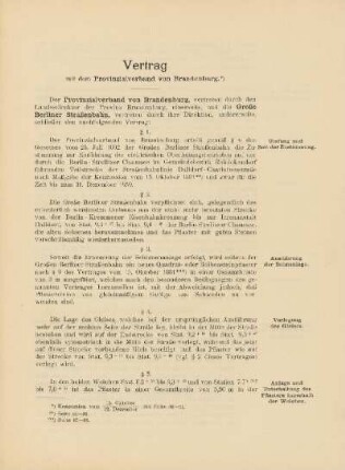 Vertrag mit dem Provinzialverband Brandenburg
