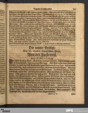 Die neunte Predigt, Von der neunten Egyptischen Plage, Von der Finsterniß.