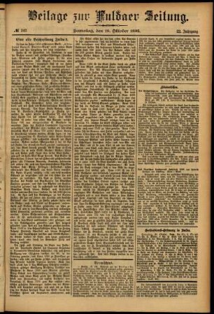 Zweite Ausgabe vom Samstag, den 19. Oktober 1895.