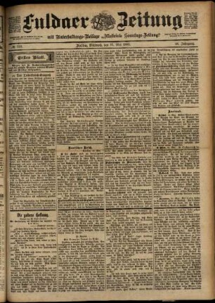 Erste Ausgabe vom Mittwoch, den 31. Mai 1899.