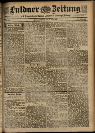 Erste Ausgabe vom Mittwoch, den 31. Mai 1899.