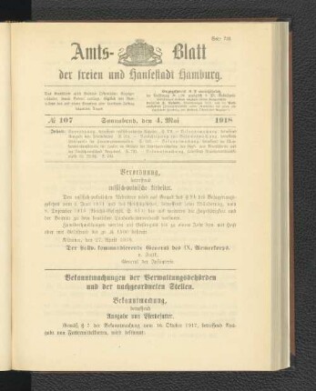 No. 107, 4. Mai 1918