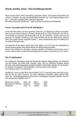 Hensle, henslin, (h)ens - Eine Familiengeschichte