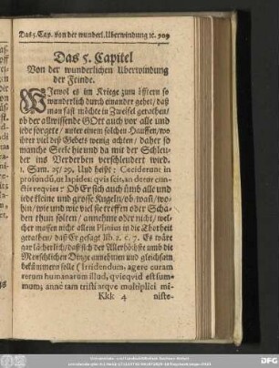 Das 5. Capitel Von der wunderlichen Uberwindung der Feinde.