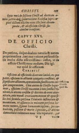Caput XVI. De Officio Christi.