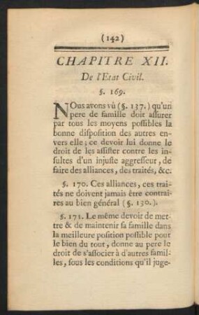 Chapitre XII. De l'Etat Civil.