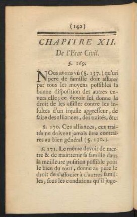Chapitre XII. De l'Etat Civil.