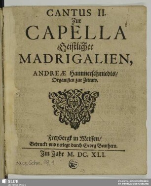 Cantus II zur Capella