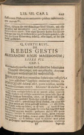 Q. Curtii Rufi, De Rebus Gestus Alexandri Regis Macedonum, Liber VII.