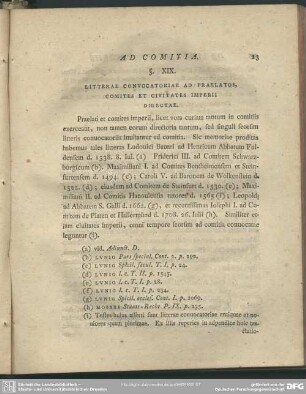 §. XIX. Litterae Convocatoriae Ad Praelatos, Comites Et Civitates Imperii Directae