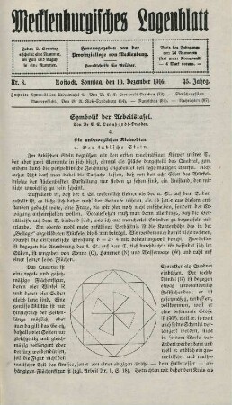 Nr. 8. Rostock, Sonntag, den 10. Dezember 1916.