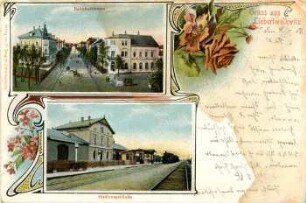Gruss aus Liebertwolkwitz : Bahnhofstrasse ; Stationsgebäude