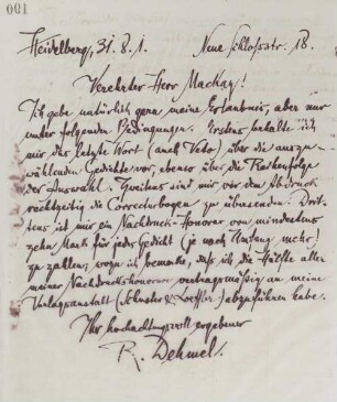 Brief an John Henry Mackay