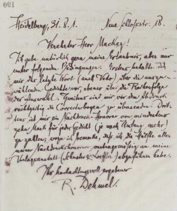 Brief an John Henry Mackay