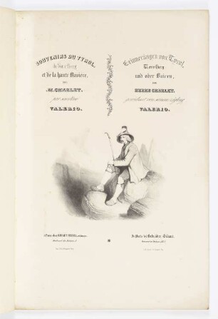 Mann mit Tirolerhut, Titelblatt der Folge "Souvenirs du Tyrol, du Vorarlberg et de la haute Bavière"
