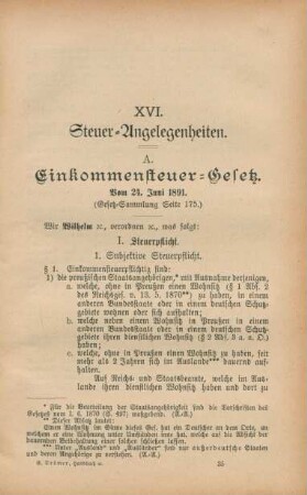 XVI. Steuer-Angelegenheiten