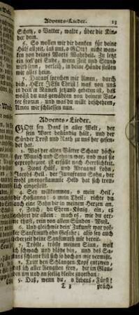 Advents-Lieder. - Weyhnachts-Lieder. - Neu-Jahrs Lieder.